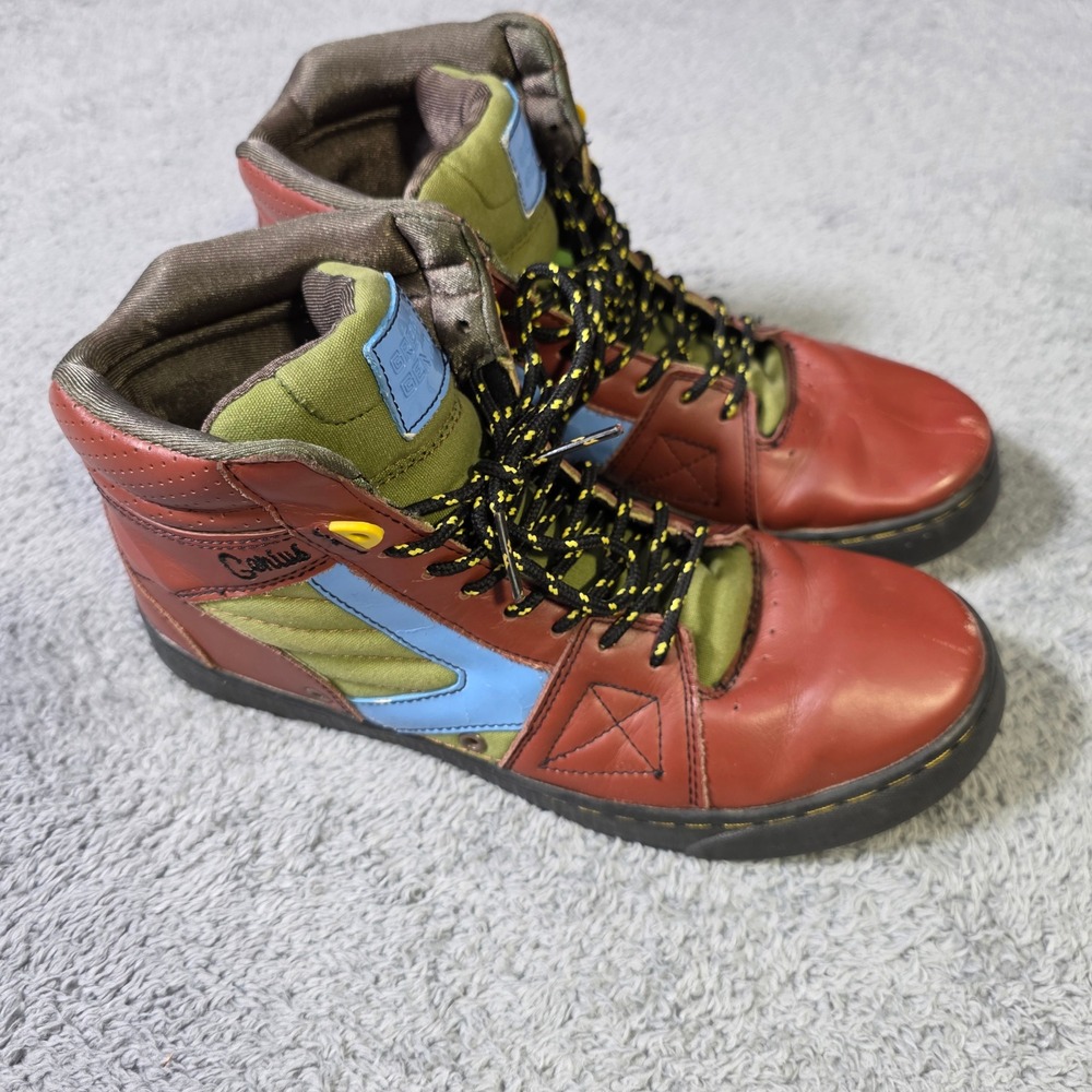 Men's High-Top Casual Sneakers in Red, Olive & Blue